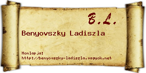 Benyovszky Ladiszla névjegykártya